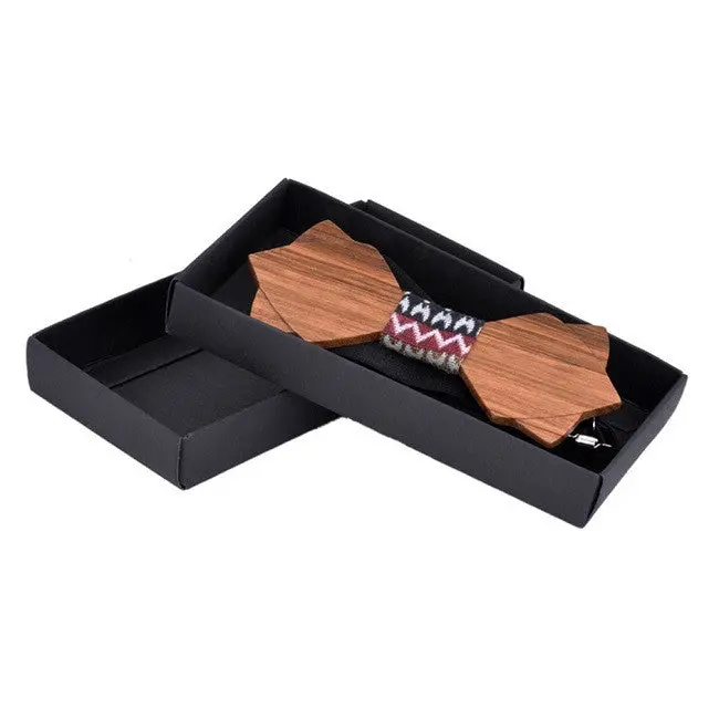 Trendynomal Suits Natural Wooden Bow Tie Britishpersonality Accessory Clothes All Match Geometric Design 1