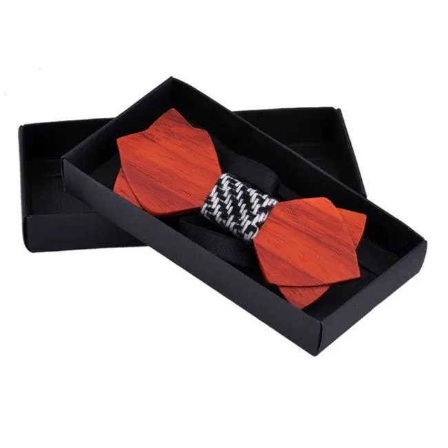 Trendynomal Suits Natural Wooden Bow Tie Britishpersonality Accessory Clothes All Match Geometric Design 3