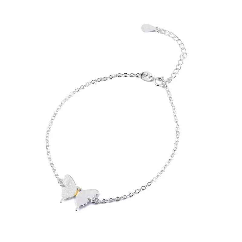 Treny 925 Silver Matte Silver Animal Butterfly Bracelets Birthday Gift B047 1