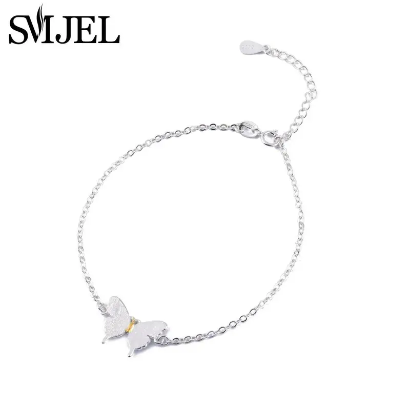 Treny 925 Silver Matte Silver Animal Butterfly Bracelets Birthday Gift B047 2