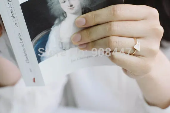 Triangle Plate Rings,Couple Rings, Vintage Style Geometric Rings R208 2