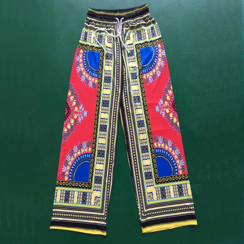 Tribal Print Flare Pants Women Boho Ethnic Wide Leg Palazzo Pants Trousers Plus Size Loose Pantalones Mujer 6 Colors 12