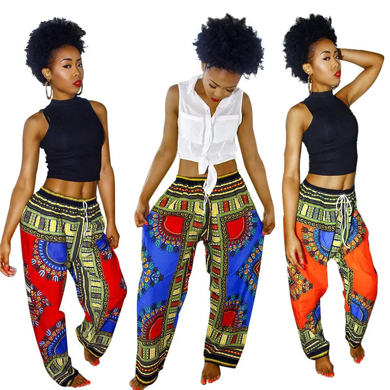 Tribal Print Flare Pants Women Boho Ethnic Wide Leg Palazzo Pants Trousers Plus Size Loose Pantalones Mujer 6 Colors 8