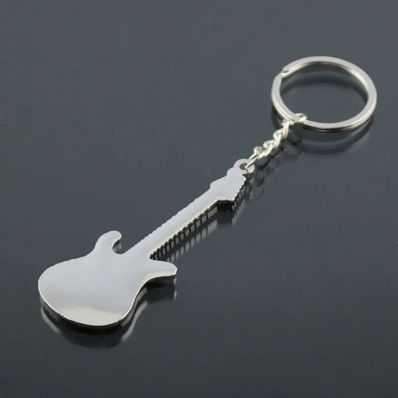 Trinket Alloy Silver Guitar Keychain Buckle Key Chain Ring Key Chain Creative Keyfob Tools Souvenirs Valentine's Day 2