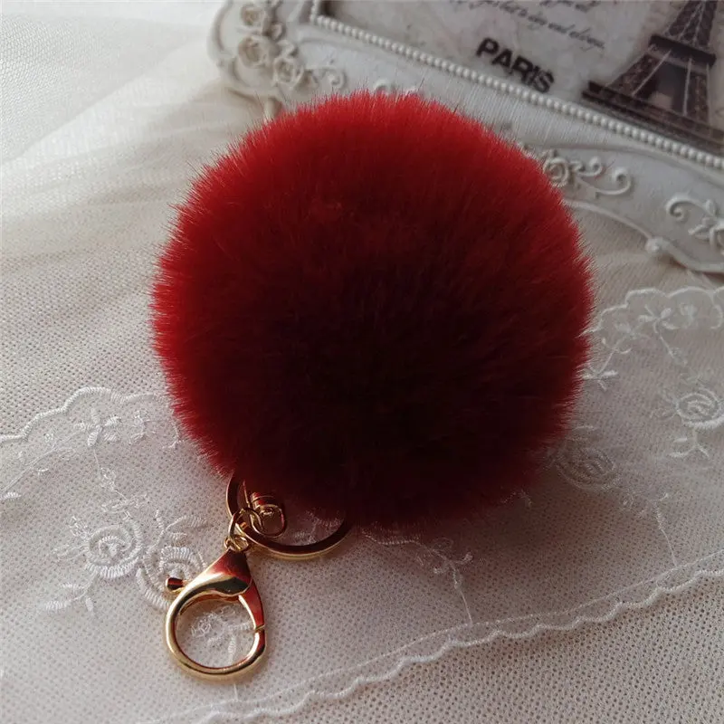 Trinket Keychain Pompons Keychains Fur Keychain Fluffy Key Chains For Cars Keyrings Trinkets Pom Pom Keychain Feida 12