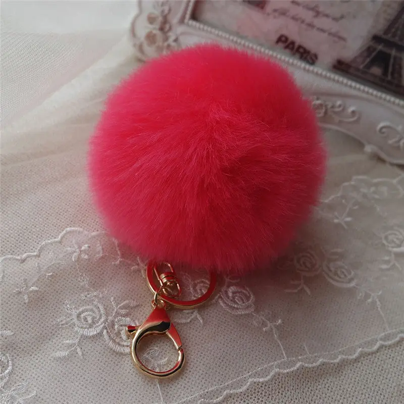 Trinket Keychain Pompons Keychains Fur Keychain Fluffy Key Chains For Cars Keyrings Trinkets Pom Pom Keychain Feida 7