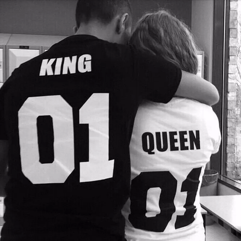 Tshirt Men Clothing King 01 Letter Print T-Shirt Top Couple Shirt Feida 1