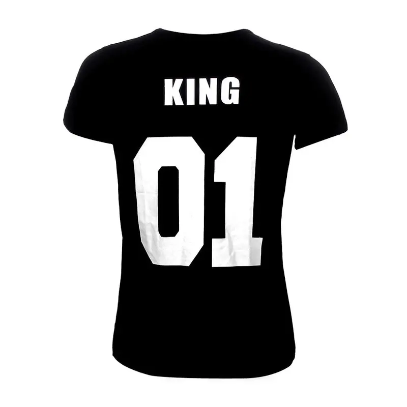 Tshirt Men Clothing King 01 Letter Print T-Shirt Top Couple Shirt Feida 2