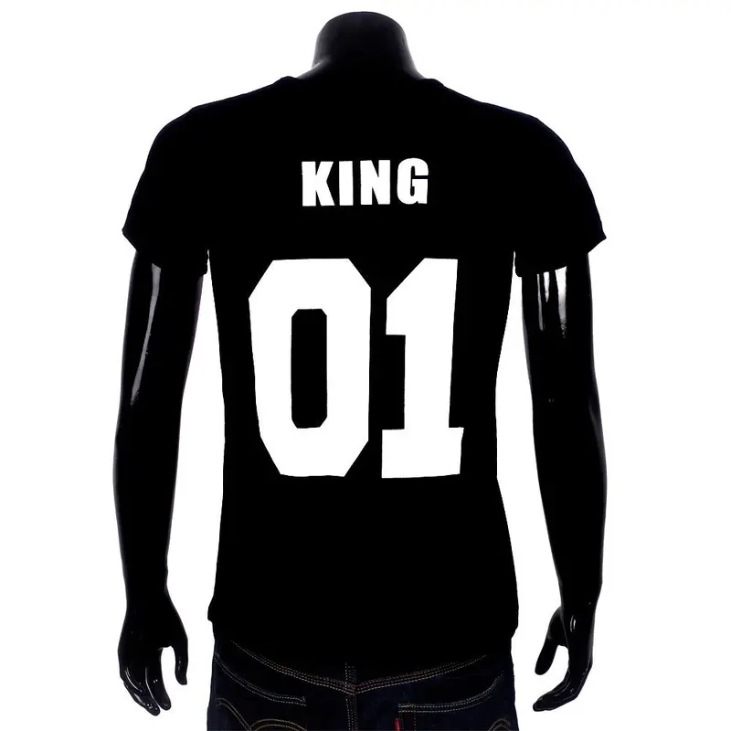 Tshirt Men Clothing King 01 Letter Print T-Shirt Top Couple Shirt Feida 5
