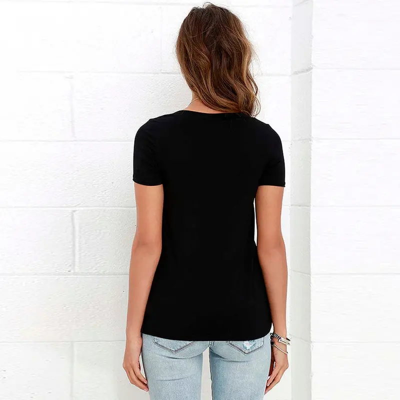 Tshirts Punk Sexy Front Cross Tops Women Vneck Tshirt Casual Top Tees Camisa Short Sleeve 8