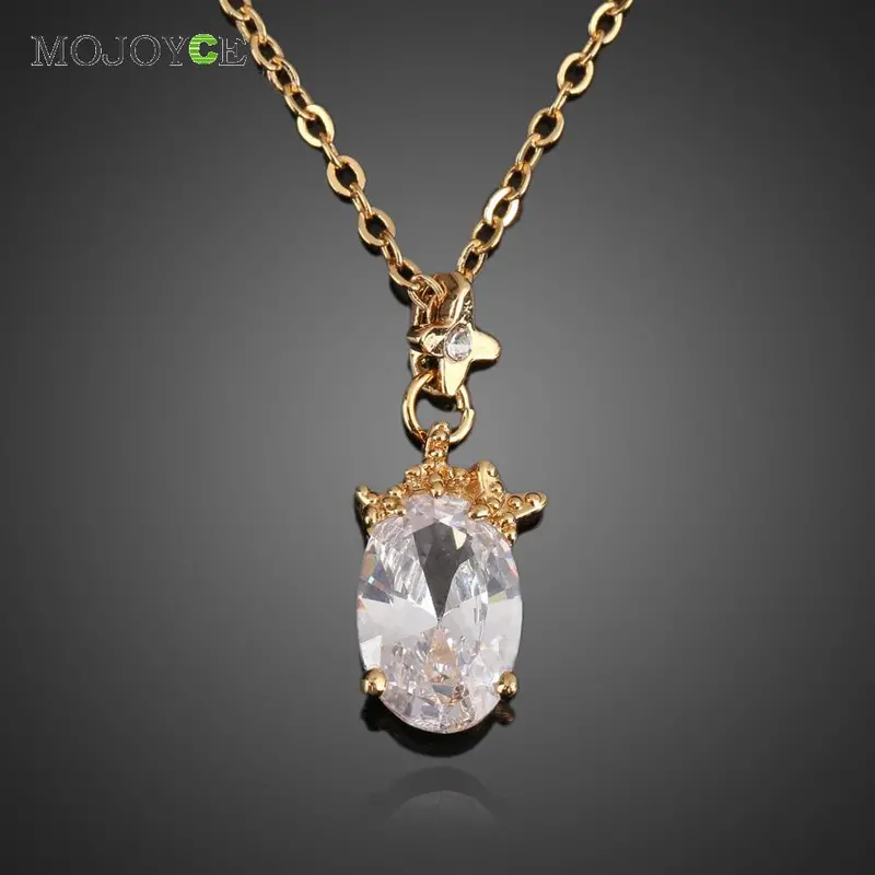 Twinkling Zircon Necklace Lady Crystal Pendant Fashion Jewelry Gold Filled 1