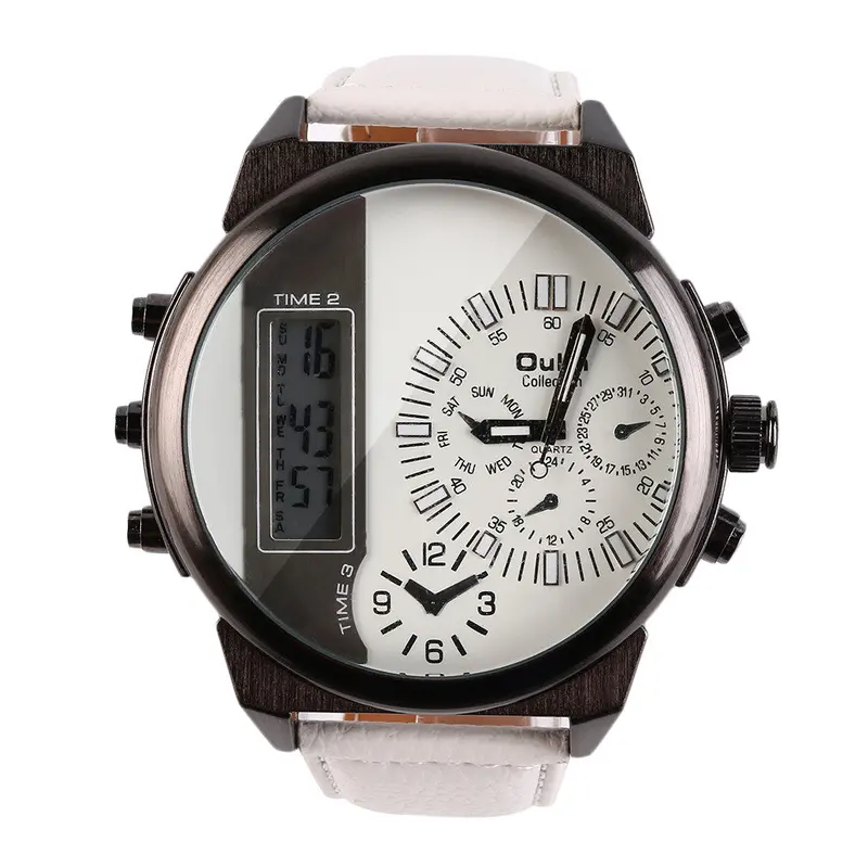 Two Analogue Business Casual Wrist Watch Clocks With Digital Display Wrist Watch 2