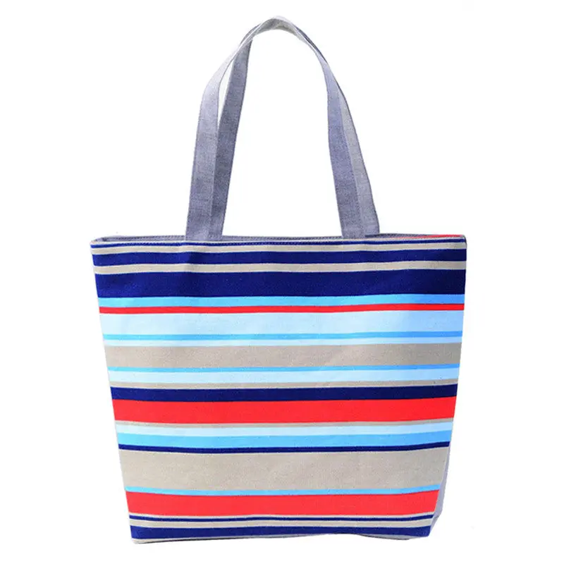 Two Style Women Shopping Bag Canvas Striped Plaid Hbags Women Famous Designer Shoulder Bags Ladies Party Tote Bolsa Feminina 10