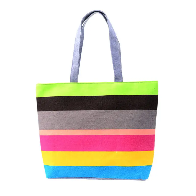 Two Style Women Shopping Bag Canvas Striped Plaid Hbags Women Famous Designer Shoulder Bags Ladies Party Tote Bolsa Feminina 6