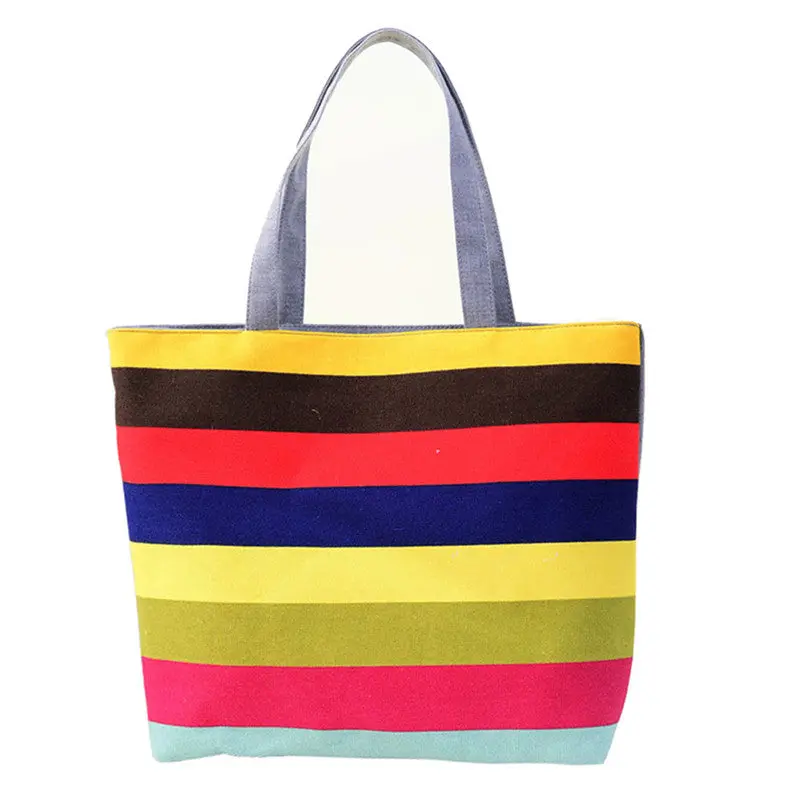 Two Style Women Shopping Bag Canvas Striped Plaid Hbags Women Famous Designer Shoulder Bags Ladies Party Tote Bolsa Feminina 7