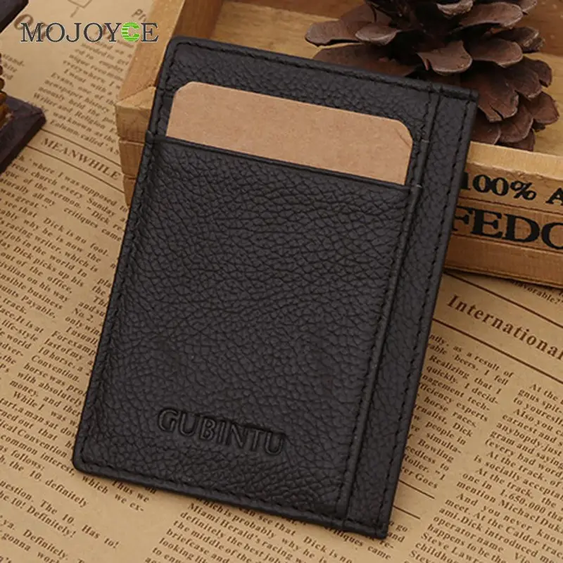 Ultra-Slim Leather Card Holder Mini Wallets Bank Credit Card Id Card Holder Case Bag Wallet Holder Money 2