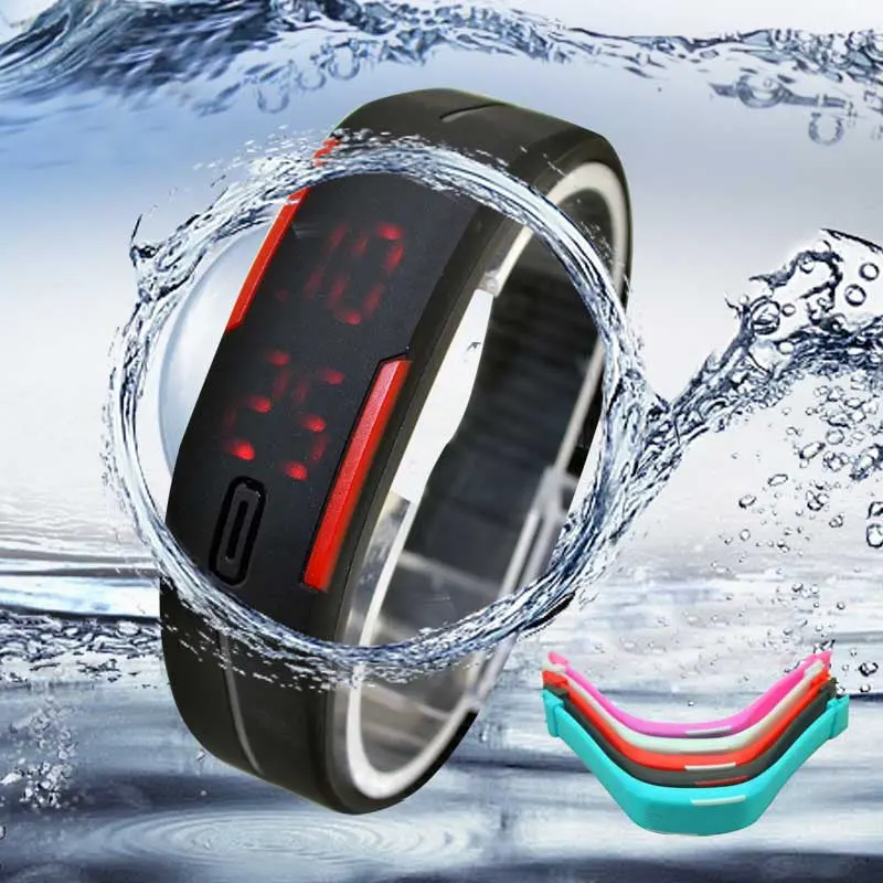 Ultra Thin Watch Men Boys Girl Casual Clocks Sports Silicone Digital Led Relojes Sports Bracelet Wristwatch 1