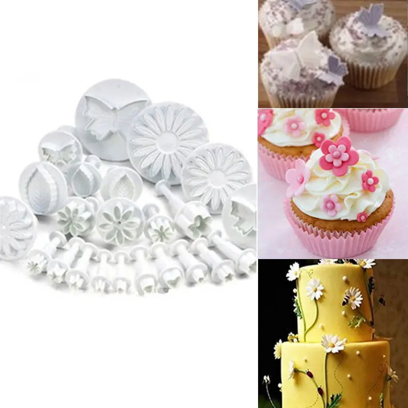 Unique 23Pcs Fondant Cake Decorating Sugarcraft Plunger Cutters Icing Tools Mold 78369 1