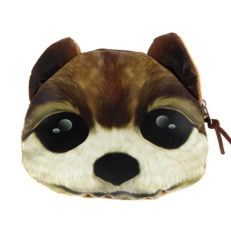 Unique 3D Cat Dog Pattern Purses Noctilucent Cartoon Animals Wallet Character Coin Bags 1