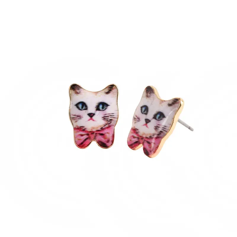 Unique Cartoon Cat Earrings Special 3D Cute Kitty Animal Stud Earrings Party Gift Oed020 1