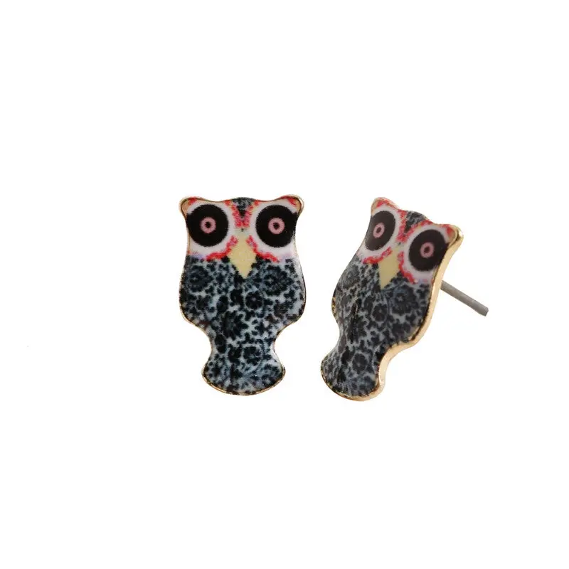 Unique Cartoon Night Owl Earrings Special 3D Bird Animal Stud Earrings Party Gift Oed025 1