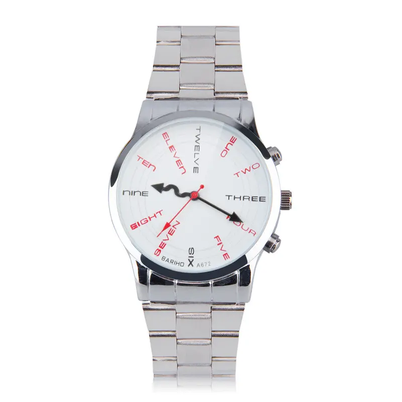 Unique Dial Stainless Steel Band Quartz Wrist Watch Gift 1