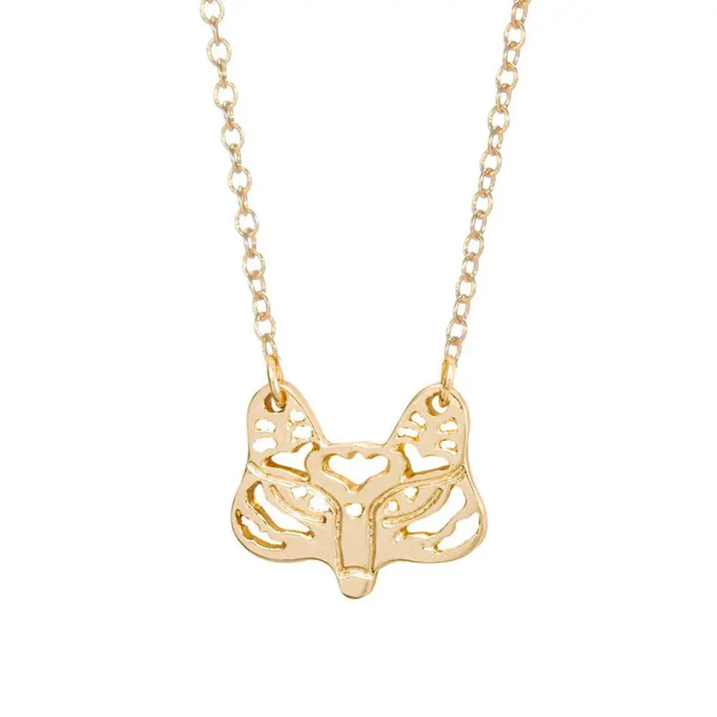 Unique Fox Face Necklace Personalized Tattooed Fox Necklace Cute Animal Necklace N073 2