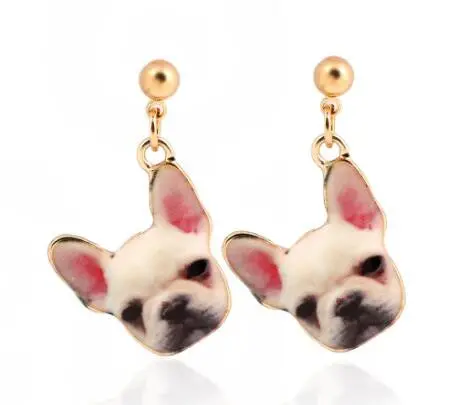 Unique French Bulldog Hanging Earrings Vintage Animal Jewelry Gift Oeh029 1