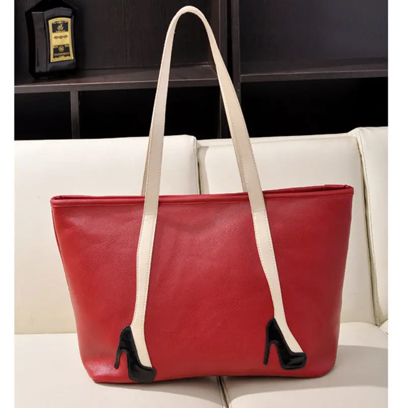 Unique High-Heel Pattern Women Leather Handbags Female Shoulder Bags Fashion Girls Shopping Tote Bag Lady Travel Handbags 2