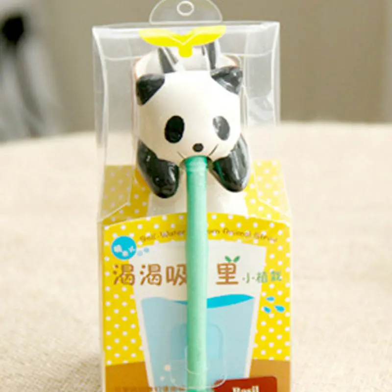 Unique Indoor Home Garden Office Self Watering Flowerpot Lovely Animal Pot With Straw 81523 1