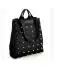Unique Punk Rivet Canvas Women Tophandle Black Bags Girl Handbags Tote Bag Bolsos Femenina 1