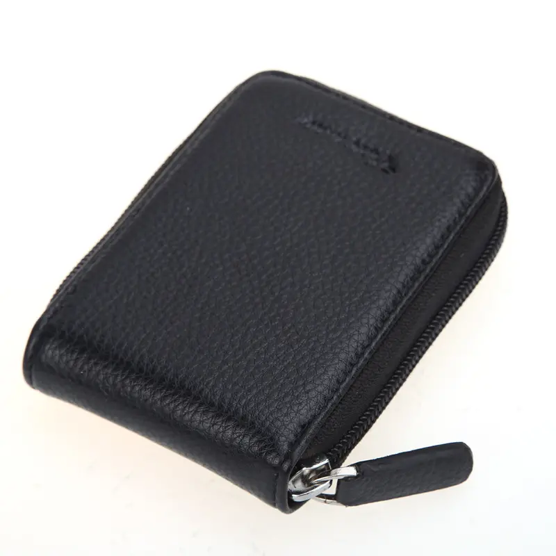 Unisex Card Holder Case Leather Wallet Purse Credit Id Card Organizer Pouch Black Solid Color Card Case Men Wallets Women Purse 1