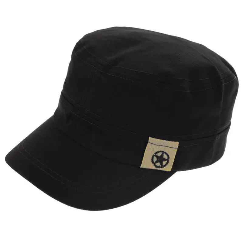 Unisex Men Women Army Cadet Plain Hat Military Star Adjustable Army Visors 1