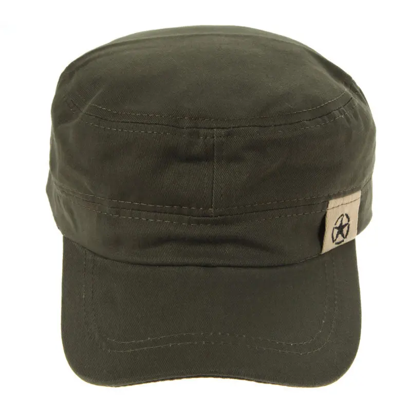 Unisex Men Women Army Cadet Plain Hat Military Star Adjustable Army Visors 2