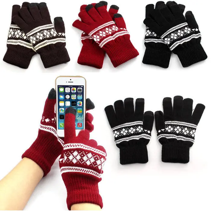 Unisex Screen Soft Gloves Mitten Warm Knit 1
