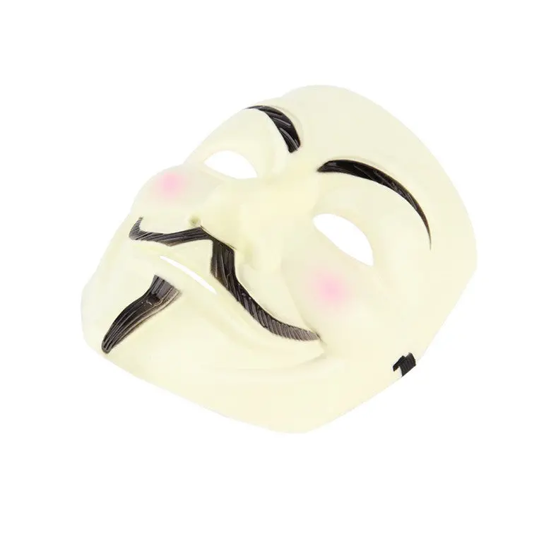 V For Vendetta Anonymous Movie Adultmask Halloween Costume Cool White, Yellow For Masquerademardi Grashalloween Party 2