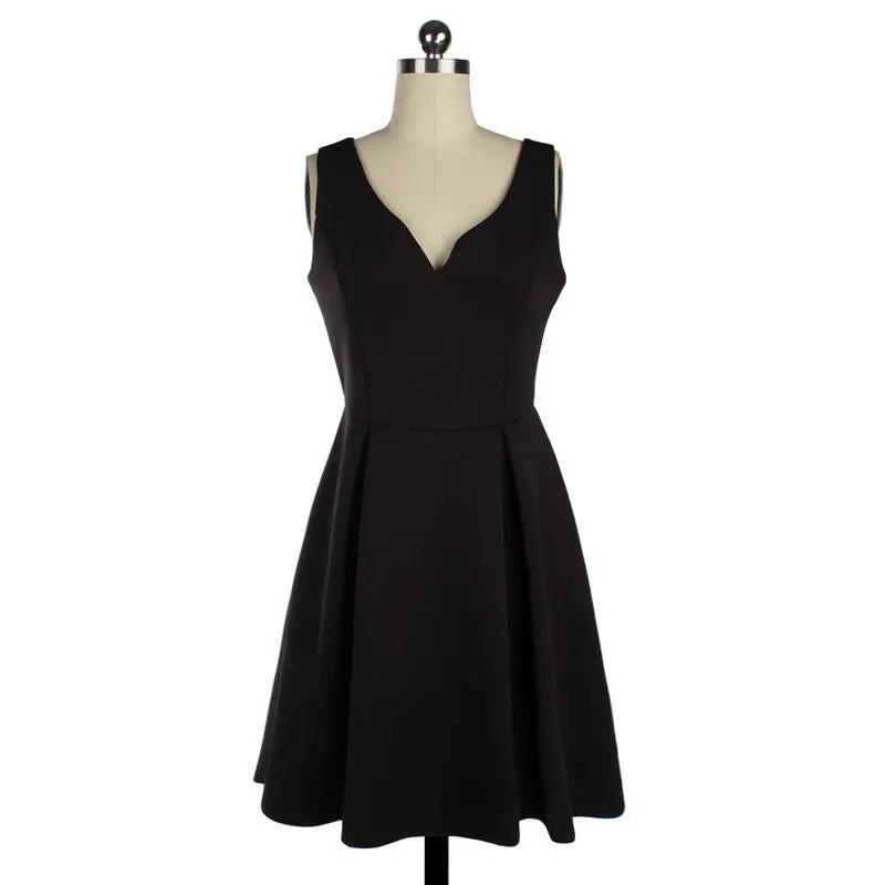 V Neck Little Black Dress Women Elegant Empire Waist Backless Party Dresses Robe Femme Off Shoulder Women Dress 1