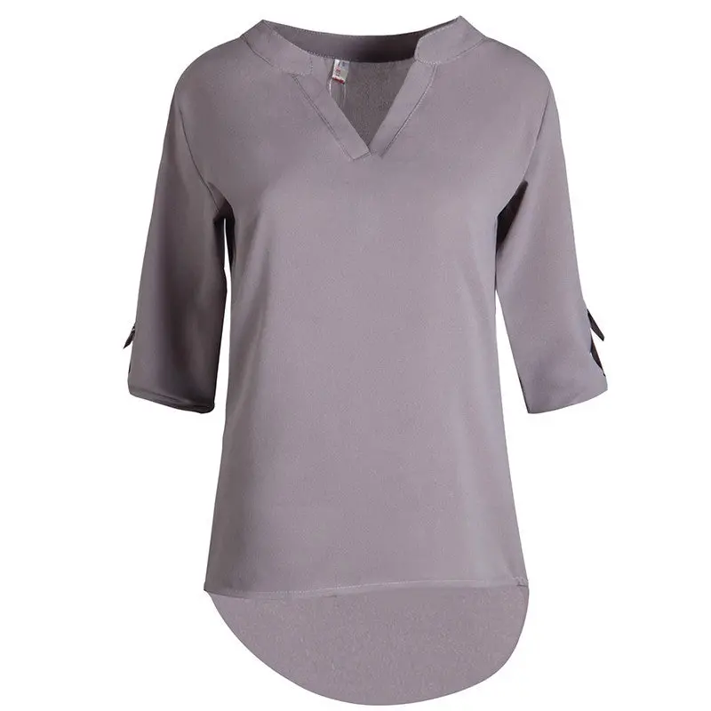V-Neck Loose Feminina Camisas Linen Cotton Large Size S-L Women Blouses Red Gray Ropa Mujer Bfc- Zx016 1