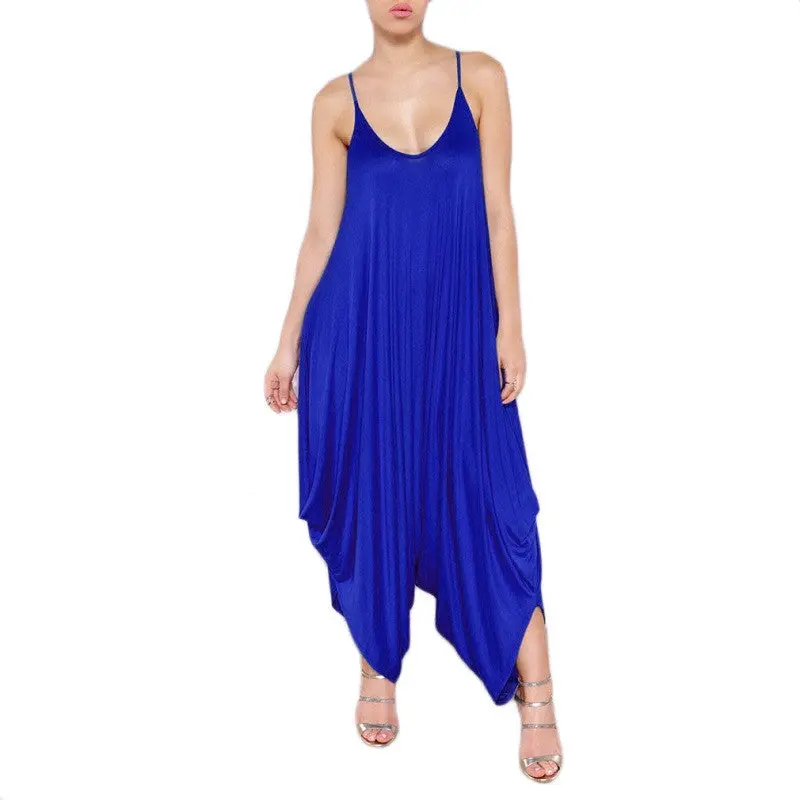 V-Neck Sexy Jumpsuit One-Piece Loose Bodysuit Romper Pants 10