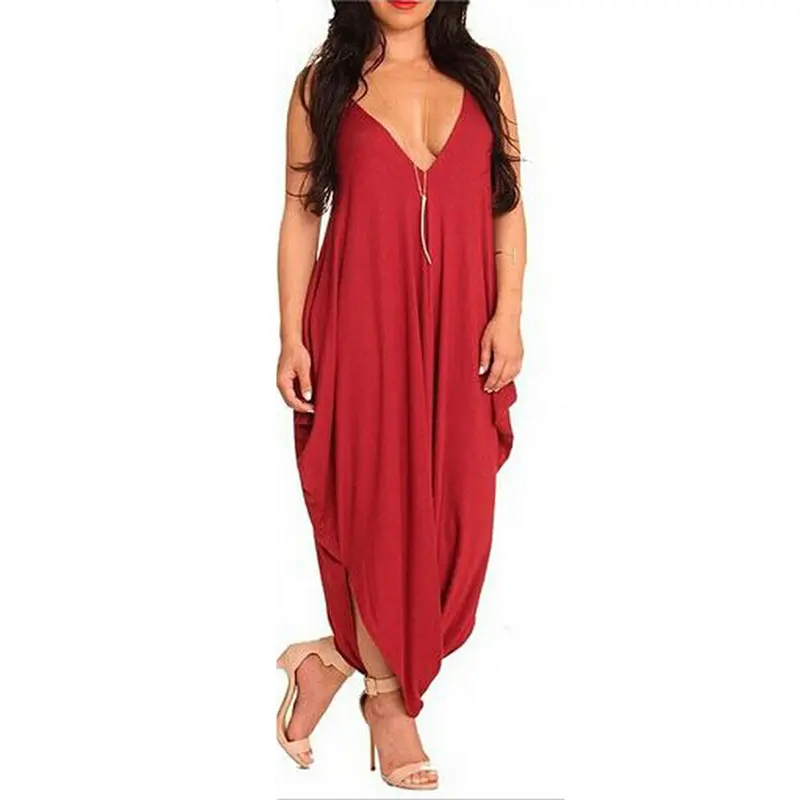 V-Neck Sexy Jumpsuit One-Piece Loose Bodysuit Romper Pants 7