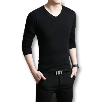 V Neck Sweaters And Pullovers Casual Slim Fit Long Sleevedknitted Sweaters Pullovers Outwear 1