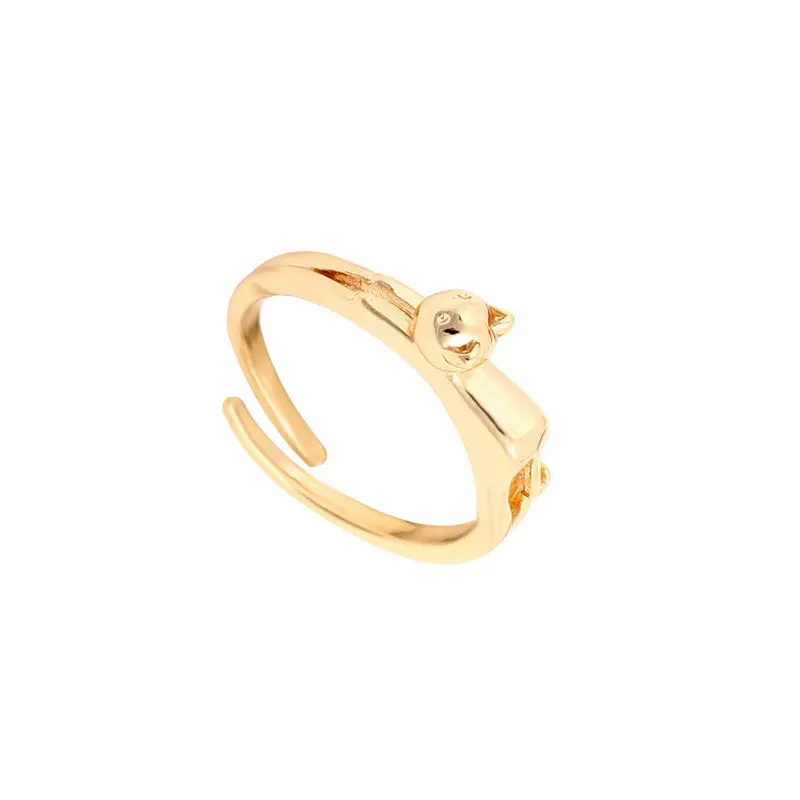 Valentine Gifts Girlfriend Jewelry Cute Animal Cat Rings In Gold Silver And Rose Gold R103 1