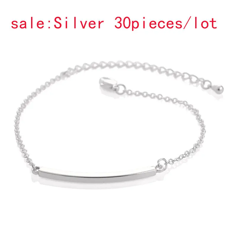 Valentine Gifts Gold Silver Curved Bar Bracelet Geometric Bend Circle Round Bracelet Girl Jewelry 10Pcs-B013 4