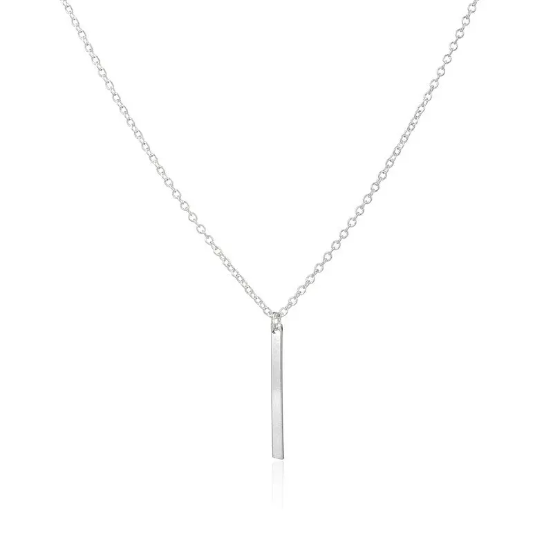 Vertical Bar Necklace Minimalistic Jewelry Jewelry Necklaces 30Pcs-N059 1