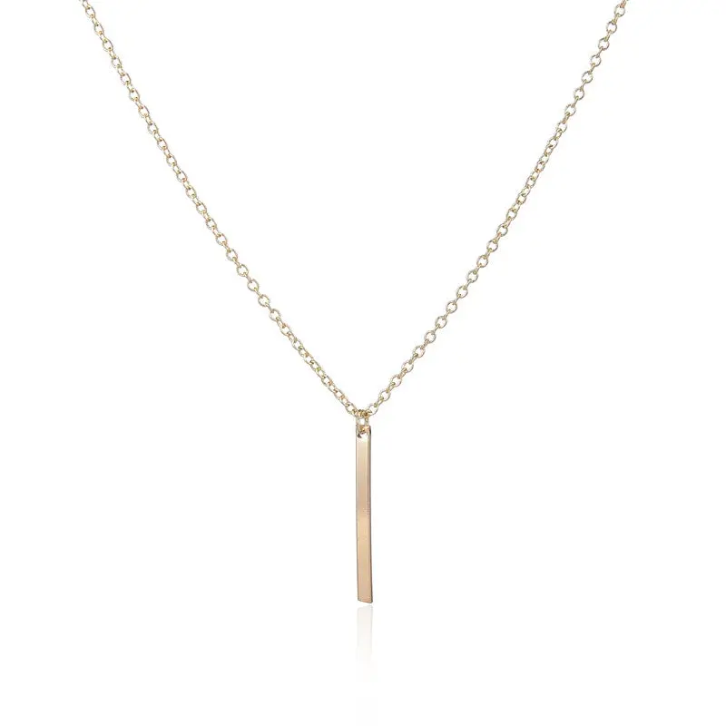 Vertical Bar Simple Line Necklace Minimalistic Jewelry Dainty Pendant Necklaces 10Pcs-N059 1