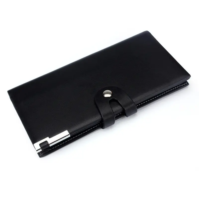Very Stylish Super Men Long Section Button Bifold Business Leather Wallet Card Coin Wallet Purse 1