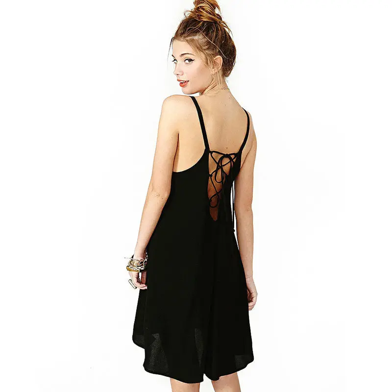 Vestido De Festa Women Elegant Off The Shoulder Cross Backless Black Dress Feida 2