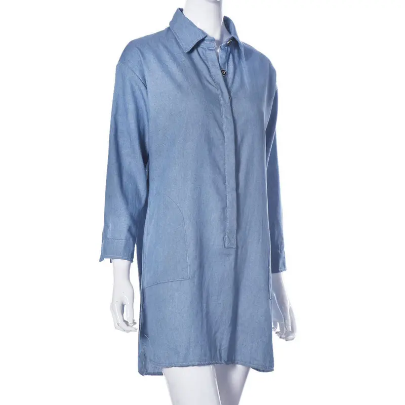 Vestido Elegent Plus Size Xl Dress Women Slim Jean Dress Causal Mini Straight Denim Dress Cowboys Dress 4