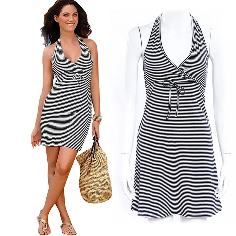 Vestidos Boho Striped Beach Dress Party Dresses Sundress Womens Clothing Feida 1