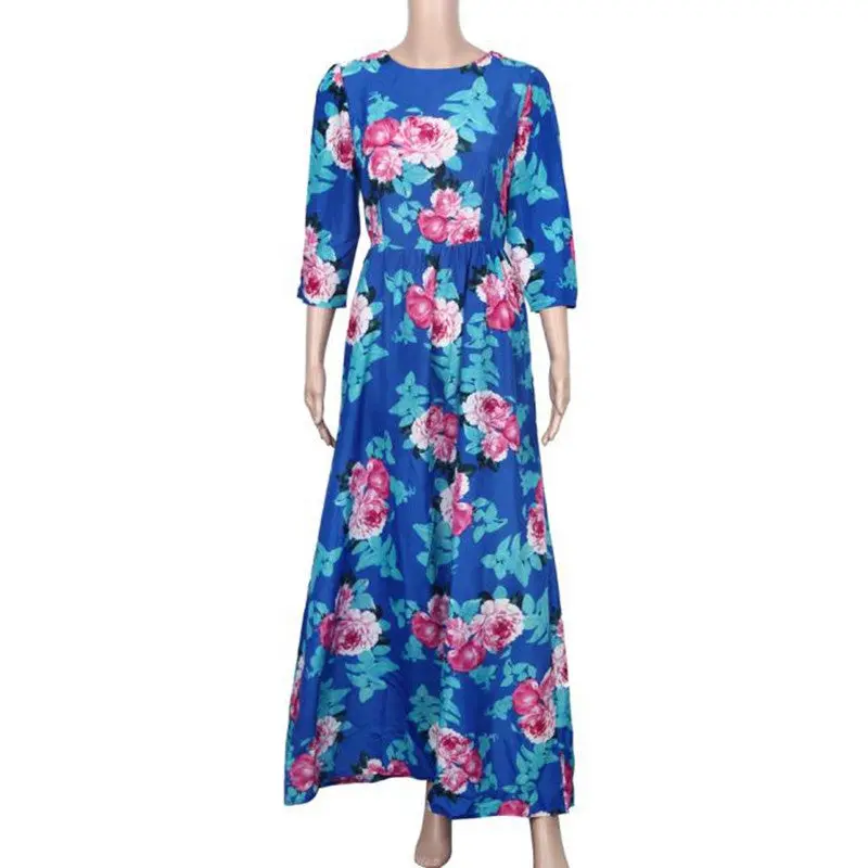 Vestidos Women Dress Print Long Maxi Dresses Beach Dress Floral Bohemian Dress 3
